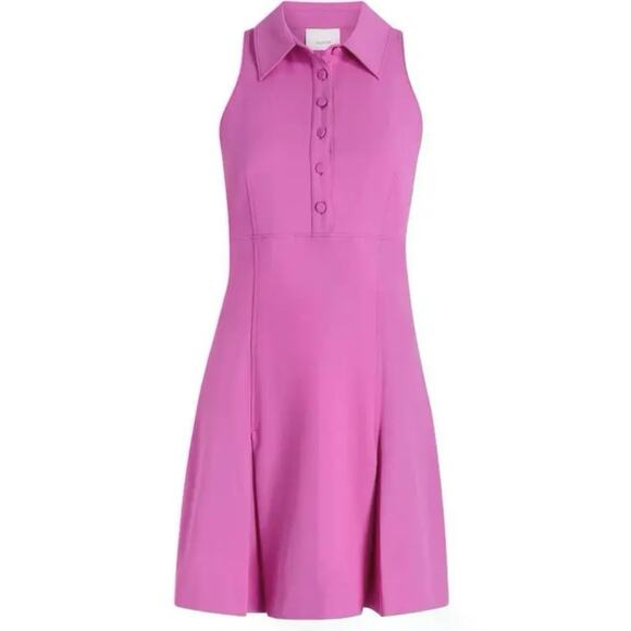 Cinq a Sept Casette Dress - Tennis Fit Flare Kick Pleats Racerback Pink - 12 - Picture 1 of 13